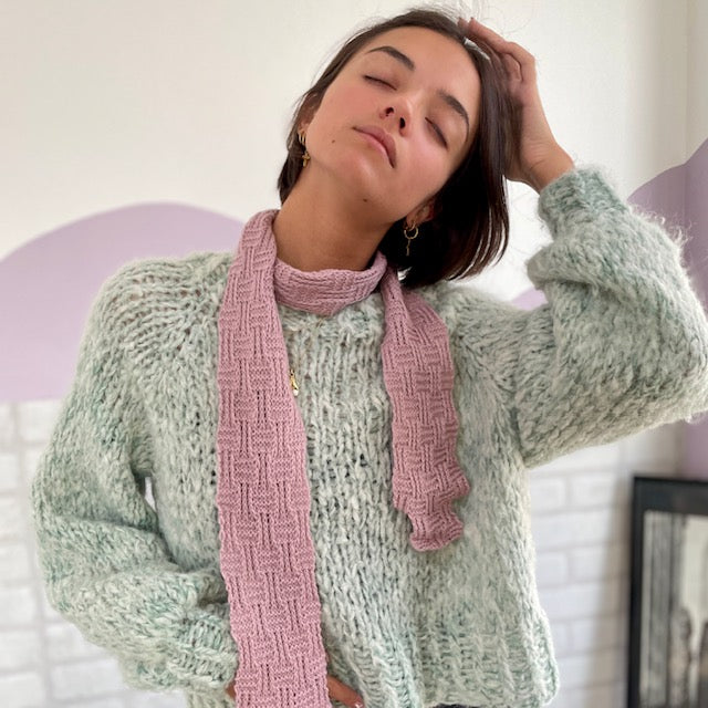 Una Sciarpa Maglia Sciarpa Ferri A Maglia Sciarpa A Cappuccio Ai