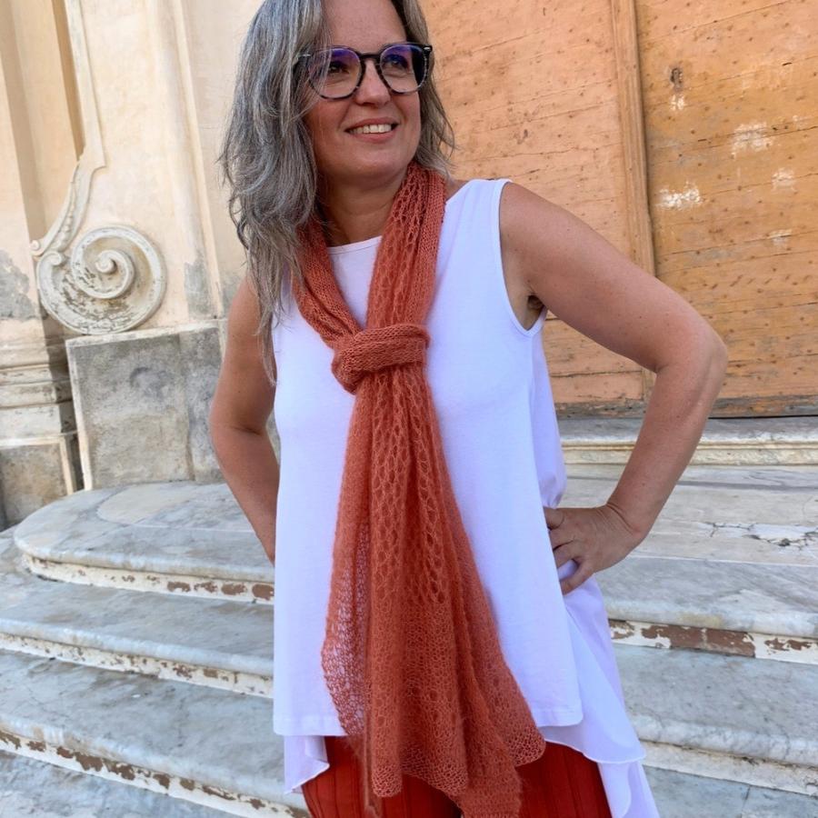 Emma Fassio Stola Elegante Ai Ferri Stola Sciarpa Con Maniche