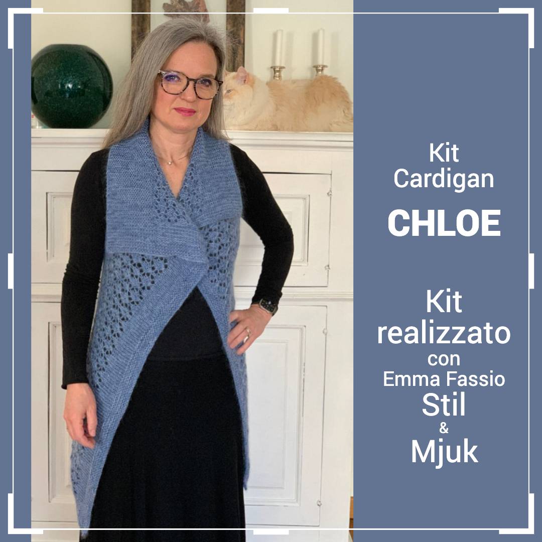 Emma Fassio Sciarpa Cotone Ai Ferri Kit Cardigan Ai Ferri Chloe