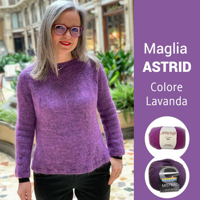maglia ai ferri emma fassio astrid lavanda