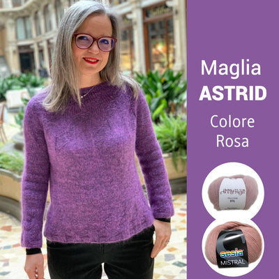 maglia ai ferri emma fassio astrid rosa
