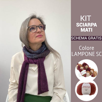sciarpa ai ferri mati lampone scuro