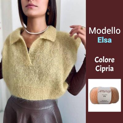 kit maglia ai ferri elsa cipria di emma fassio