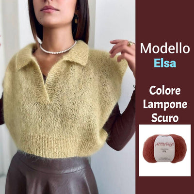 kit maglia ai ferri elsa lampone scuro emma fassio