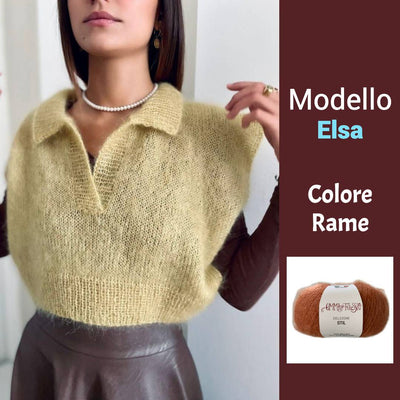 kit maglia ai ferri elsa rame emma fassio