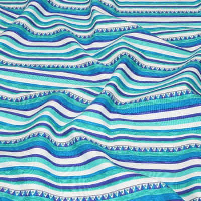 Tessuto di cotone MEZ Triangle Stripes Blu
